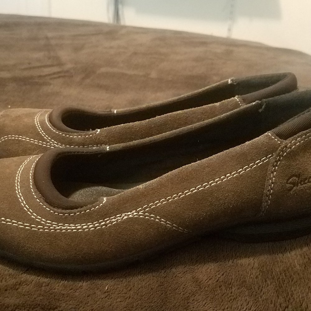 Skechers Brown Suede Walking Shoes 6.5 7.5 - Picture 3 of 4